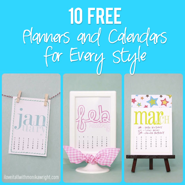 10 FREE Planners and Calendars for Every Style