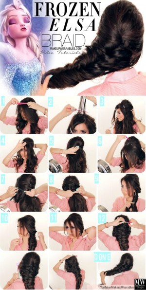 Step-by-step-fancy-French-fishtail-braid-tutorial-video-for-prom-wedding