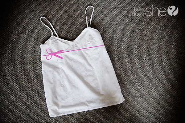 Turn a Womans Tank Top into a Girls Skirt