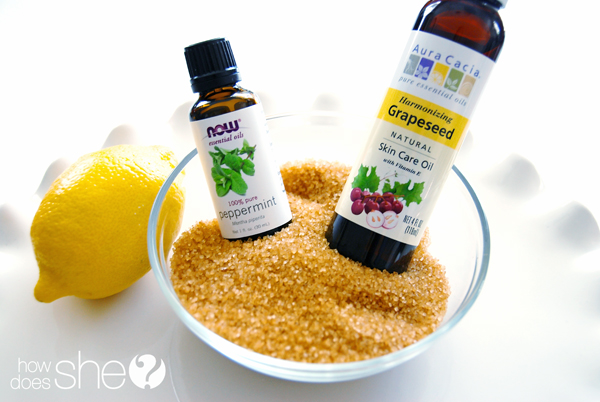 DIY Peppermint Sugar Foot Scrub
