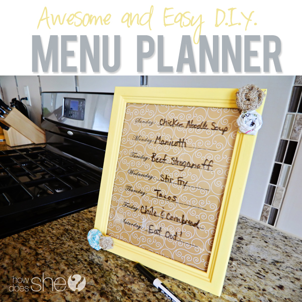 Awesome DIY Menu Planner
