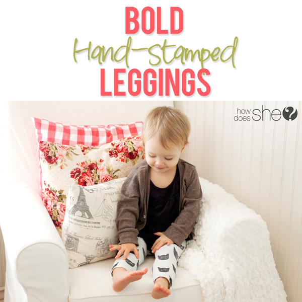 Hand-Stamped Leggings