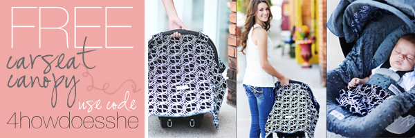 Carseat Canopy Banner mothers lounge