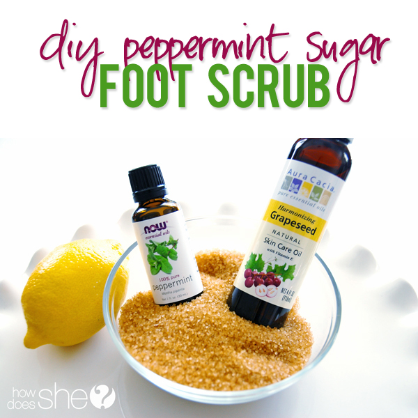 DIY Peppermint Sugar Foot Scrub