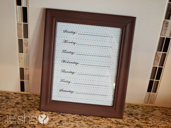  DIY Menu Planner