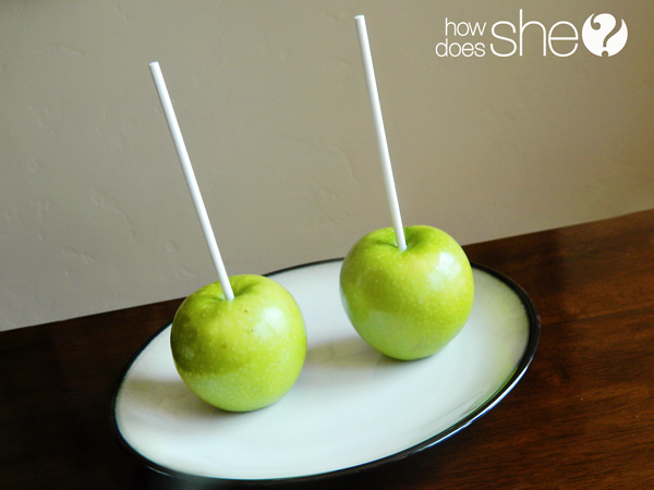 Candy corn caramel apples