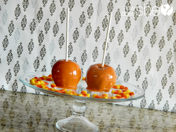 Candy corn caramel apples