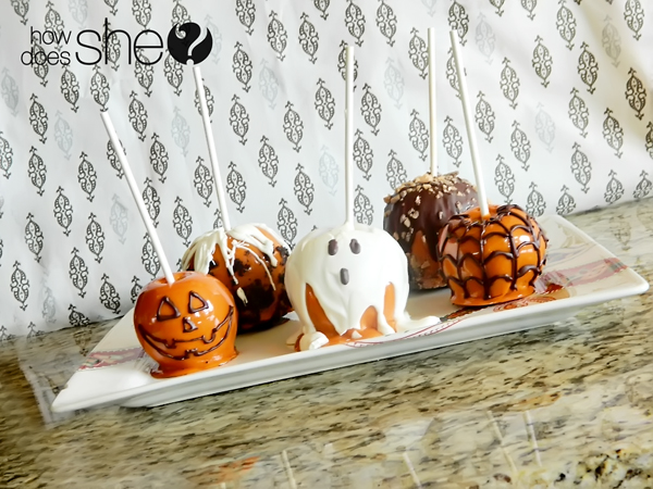 Candy corn caramel apples