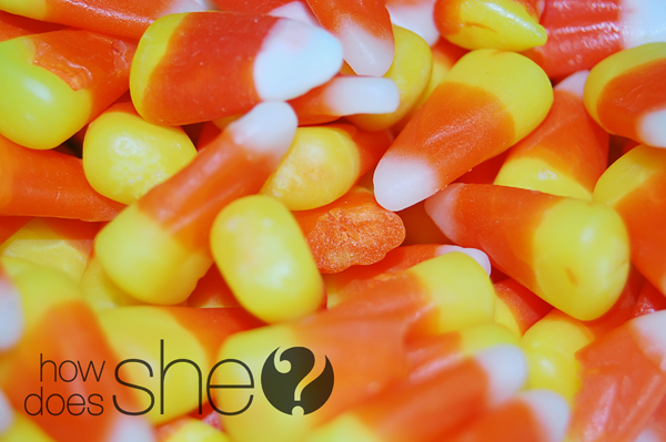 candy corn pumpkins and spiders