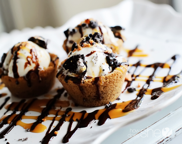 chocolate chip cookie bowls
