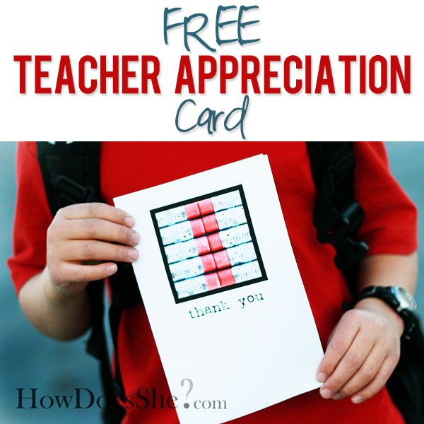 Free Teacher Appreciation Card