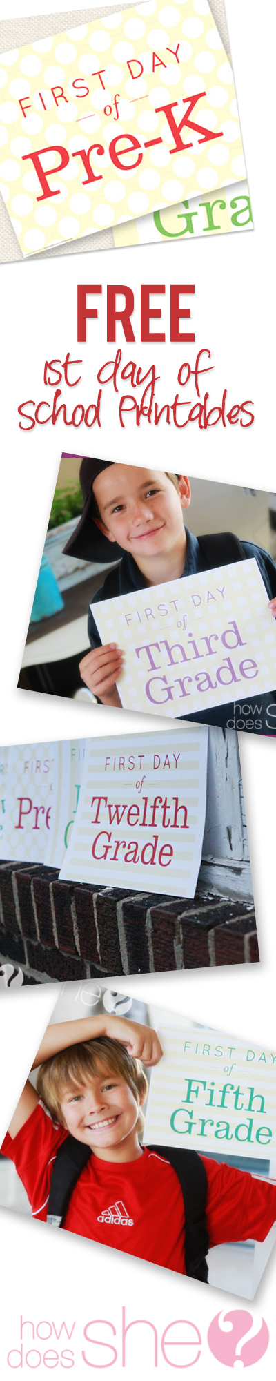 Free exclusive first day of school printables