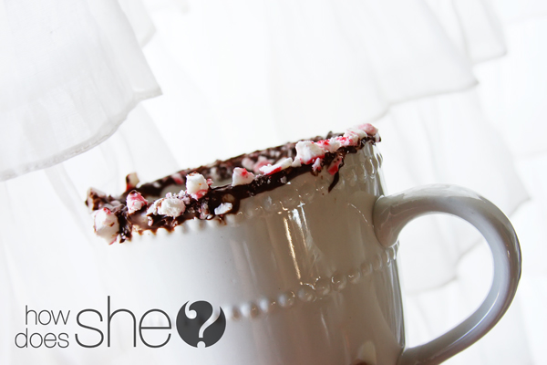 Peppermint-Rimmed Hot Cocoa