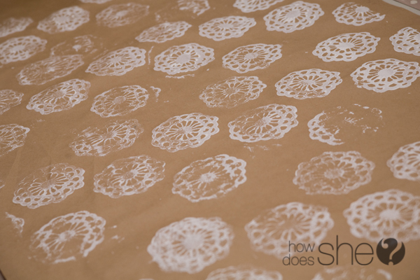 Homemade Rolling Stamp Wrapping Paper