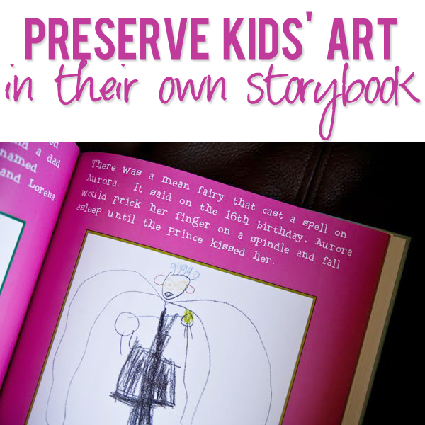 Preserve kids art in their own storybook