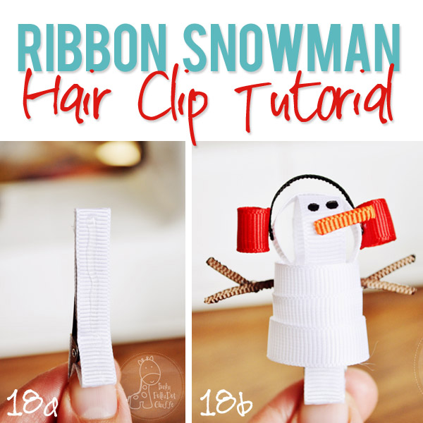 Ribbon Snowman Hair Clip tutorial