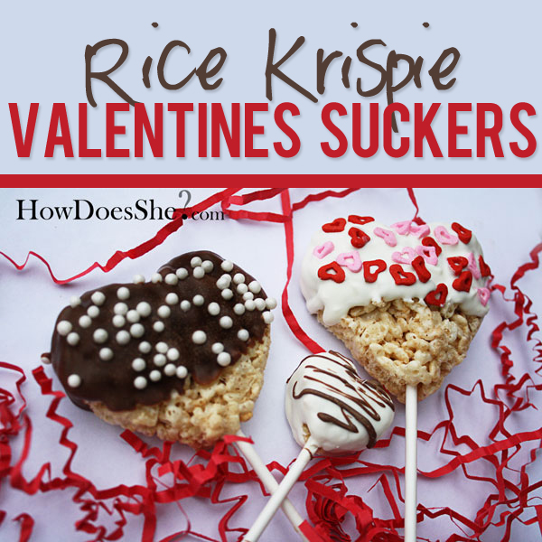Rice Krispy Valentines Suckers
