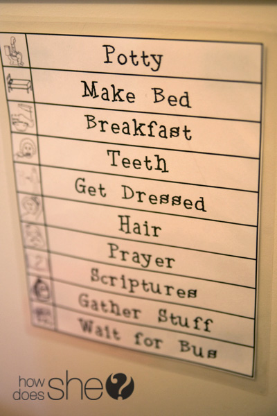 Morning Routine Organization