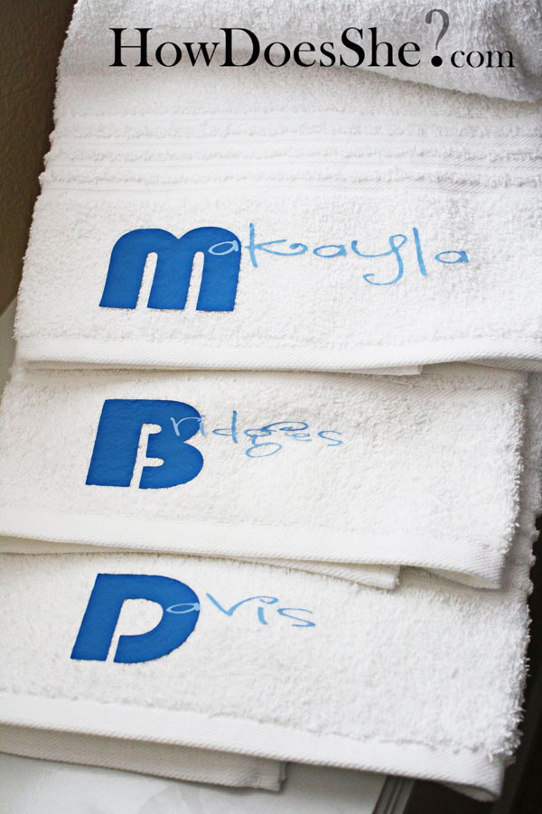 personalize your bath towels