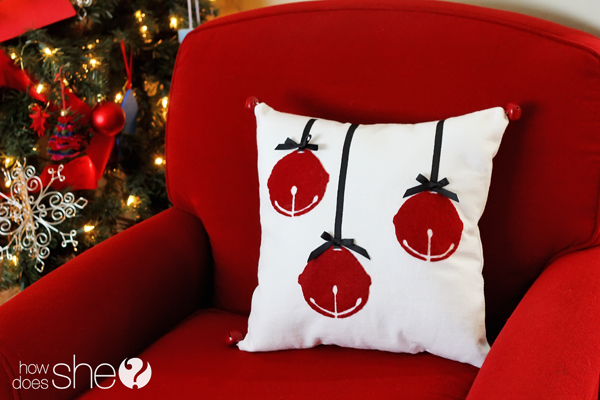 Pottery Barn Inspired Jingle Bell Pillow