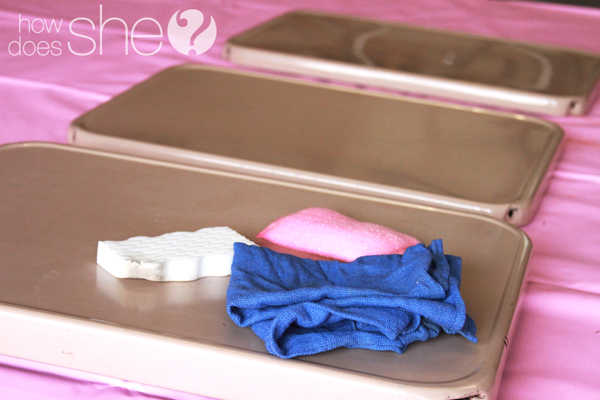 Organized cleaning supplies before and after