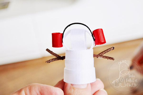 Ribbon Snowman Hair Clip tutorial