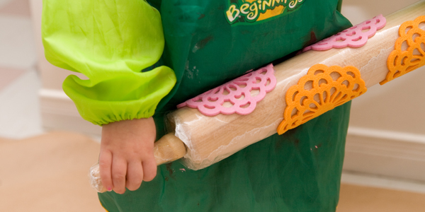 Homemade Rolling Stamp Wrapping Paper