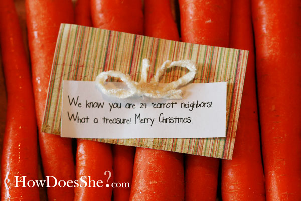 #26 Neighbor Christmas Gift Idea-Carrots