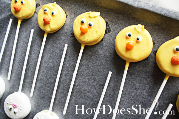 Easter Oreo Cookie Suckers