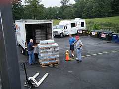 red cross truck load