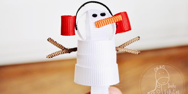 Ribbon Snowman Hair Clip