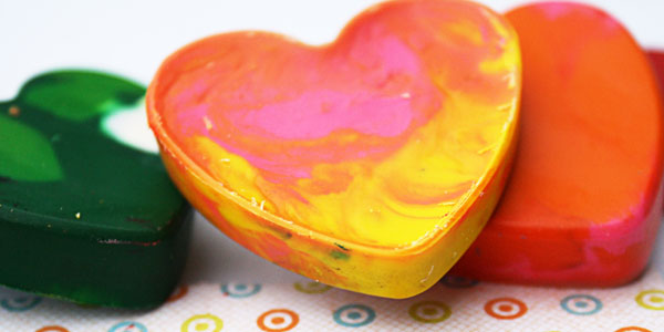 Valentine Card Idea with Crayons