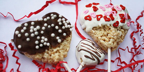 Rice Krispy Valentines Suckers!